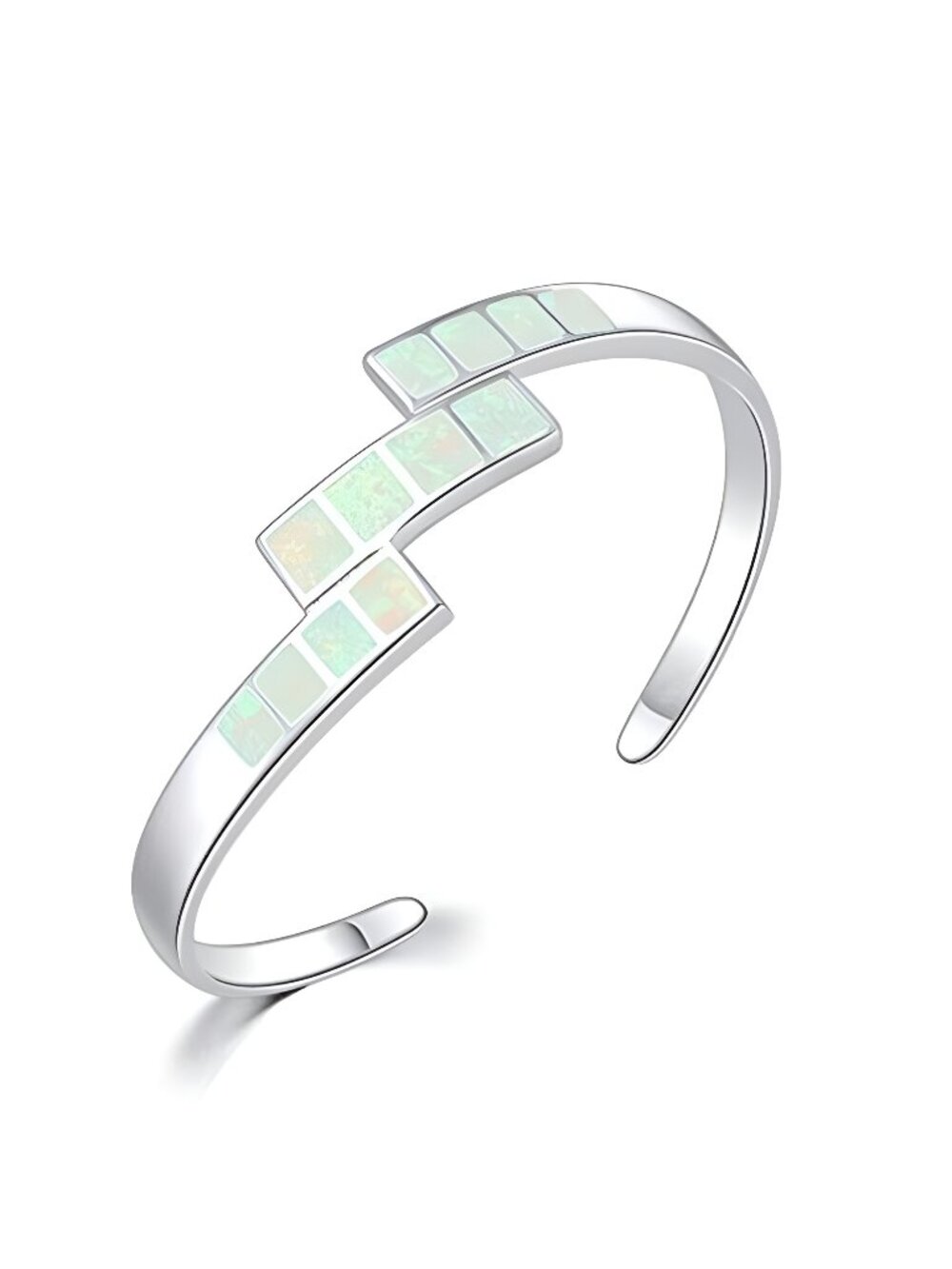 Womens Cuff Bracelet,Opal Bangle Bracelets Gold Plated Hypoallergenic - Picture 1 of 6